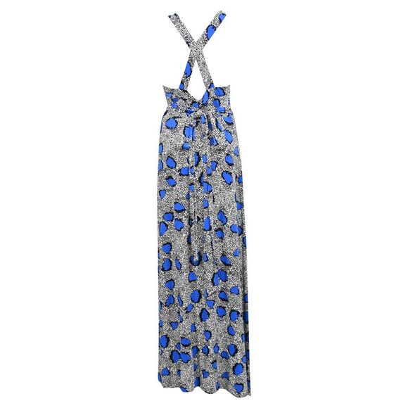 Diane von Furstenberg Sanson Floral Print Wrap Maxi Dress in Multicolor Viscose